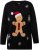 Ulla Popken Gingerbread Man Christmas Sweater Black - Hoodies & Sweatshirts - 