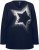 Ulla Popken Sequined Star Rolled Edge Sweater Navy - Hoodies & Sweatshirts - 