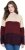 Ulla Popken Cable Knit Block Stripe V-Neck Sweater Dark Ruby - Hoodies & Sweatshirts - 