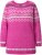 Ulla Popken Norwegian Style Pastel Tone Long Sleeve Sweater Summer Berry - Hoodies & Sweatshirts - 