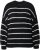 Ulla Popken Oversized Striped Balloon Sleeve Sweater Black - Hoodies & Sweatshirts - 