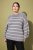 Ulla Popken Oversized Striped Balloon Sleeve Sweater Grey Melange - Hoodies & Sweatshirts - 