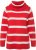 Ulla Popken Stripe Fine Knit Turtleneck Sweater Light Red - Hoodies & Sweatshirts - 