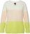 Ulla Popken Block Stripe Long Sleeve V-Neck Sweater Lime Green - Hoodies & Sweatshirts - 