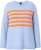 Ulla Popken Striped Long Sleeve Sweater Sky Blue - Hoodies & Sweatshirts - 