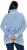 Ulla Popken Blanket Stitch Oversized Turtleneck Sweater Dove Blue - Hoodies & Sweatshirts - 