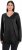 Ulla Popken Soft Fine Knit Pullover V-Neck Sweatshirt Black - Hoodies & Sweatshirts - 