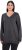 Ulla Popken Casual V-Neck Long Sleeve Sweater Charcoal Grey Melange - Hoodies & Sweatshirts - 