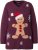 Ulla Popken Gingerbread Man Christmas Sweater Dark Wine Red - Hoodies & Sweatshirts - 