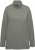 Ulla Popken Turtleneck Ribbed Trim Long Sleeve Sweater Grey - Hoodies & Sweatshirts - 