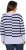 Ulla Popken Split Stripe Long Sleeve V-Neck Sweater Blue Grey - Hoodies & Sweatshirts - 