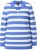 Ulla Popken Striped Polo Collar Long Sleeve Sweater Aegean Blue - Hoodies & Sweatshirts - 