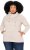 Ulla Popken Drawstring Collar Long Sleeve Sweatshirt Nature Melange - Hoodies & Sweatshirts - 
