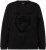 Ulla Popken Flock Print Long Sleeve Crew Neck Sweatshirt Black - Hoodies & Sweatshirts - 