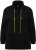 Ulla Popken GLOW Lettered Collared Sweatshirt Black - Hoodies & Sweatshirts - 