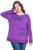 Ulla Popken Magnifique Split Style Sweatshirt Purple - Hoodies & Sweatshirts - 
