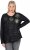 Ulla Popken Metallic Print Extra Soft Christmas Sweatshirt Black - Hoodies & Sweatshirts - 