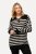 Ulla Popken Striped Troyer Collar Sweater Black - Hoodies & Sweatshirts - Kuschelige Sweatshirts, Hoodies & Strick