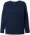 Ulla Popken Stripe Panel Long Sleeve V-Neck Sweatshirt Navy - Hoodies & Sweatshirts - 