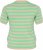 Kaffe Curve Lizzy Gestreifter Pullover Federgrau Melange/Grün - Bedruckte T-shirts für damen - 