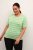 Kaffe Curve Lizzy Gestreifter Pullover Federgrau Melange/Grün - Bedruckte T-shirts für damen - 
