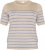 Kaffe Curve Lizzy Gestreifter Pullover Beige/Blau - Bedruckte T-shirts für damen - 