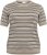 Kaffe Curve Lizzy Gestreifter Pullover Beige/Schwarz - Bedruckte T-shirts für damen - 