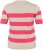 Kaffe Curve Lizzy Gestreifter Pullover Beige/Himbeer - Bedruckte T-shirts für damen - 