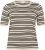 Kaffe Curve Lizzy Gestreifter Pullover Beige/Schwarz gestreift - Bedruckte T-shirts für damen - 