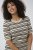 Kaffe Curve Lizzy Gestreifter Pullover Beige/Schwarz gestreift - Bedruckte T-shirts für damen - 