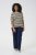 Kaffe Curve Lizzy Gestreifter Pullover Beige/Schwarz gestreift - Bedruckte T-shirts für damen - 