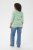 Kaffe Curve Lia Boatneck 3/4 T-Shirt Chalk/Bright Green - Shirts & Tops - 
