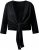 Ulla Popken Versatile Surplice Wrap Tie Hem Bolero Top Black - T-Shirts - 