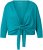 Ulla Popken Versatile Surplice Wrap Tie Hem Bolero Top Teal - T-Shirts - 