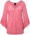 Ulla Popken Trumpet Sleeve Cold Dyed Tee Dark Pink - Bedruckte T-shirts für damen - 