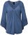 Ulla Popken Trumpet Sleeve Cold Dyed Tee Dove Blue - Bedruckte T-shirts für damen - 