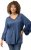 Ulla Popken Trumpet Sleeve Cold Dyed Tee Dove Blue - Bedruckte T-shirts für damen - 