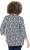 Ulla Popken Floral 3/4 Sleeve V-Neck A-Line Tee Navy - T-Shirts - 