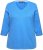Ulla Popken Country Lettered 3/4 Sleeve Tee Teal Blue - Bedruckte T-shirts für damen - 