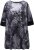 Ulla Popken Velvet Peacock Feather 3/4 Sleeve Tunic Blouse Black - T-Shirts - 