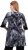 Ulla Popken Velvet Peacock Feather 3/4 Sleeve Tunic Blouse Black - T-Shirts - 