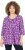 Ulla Popken Snowflake Print 3/4 Sleeve A-Line Tee Dark Purple - Bedruckte T-shirts für damen - 