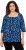 Ulla Popken Scribble Print Square Neck 3/4 Sleeve Tee Navy - Bedruckte T-shirts für damen - 