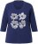 Ulla Popken Floral Graphic V-Neck Tee Ink Blue - Ulla Popken - 