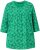 Ulla Popken Graphic Flower A-Line 3/4 Sleeve Tee Moss Green - T-Shirts - 