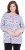 Ulla Popken Graphic Flower A-Line 3/4 Sleeve Tee Lavender - T-Shirts - 