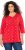 Ulla Popken Minimal Floral Print 3/4 Sleeve Tee Neon Red - Bedruckte T-shirts für damen - 