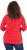 Ulla Popken Minimal Floral Print 3/4 Sleeve Tee Neon Red - Bedruckte T-shirts für damen - 