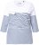 Ulla Popken Paper Boat Print 3/4 Sleeve Tee Snow White - Bedruckte T-shirts für damen - 