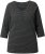 Ulla Popken Glitter Stripe 3/4 Sleeve Tee Anthracite - Bedruckte T-shirts für damen - 
